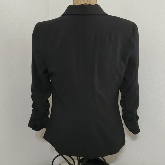 STUDIO JPR Black ruched sleeves single button jacket vlazer coat casual SML - Picture 6 of 7